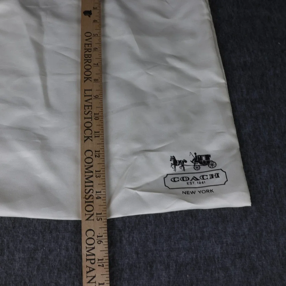 Coach Dustbag Womens One Size White Satin Drawstring Logo Storage Pouch